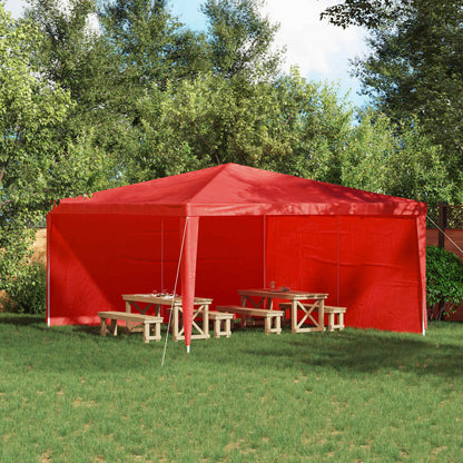 Parete per tenda da festa 2 pcs Rosso 400 x 195 cm PE e Acciaio | homemem39