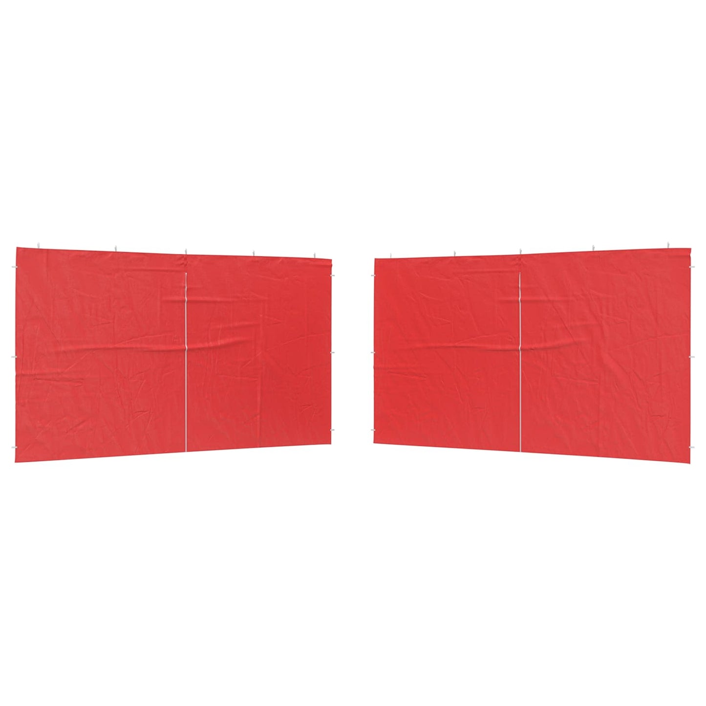 Parete per tenda da festa 2 pcs Rosso 400 x 195 cm PE e Acciaio