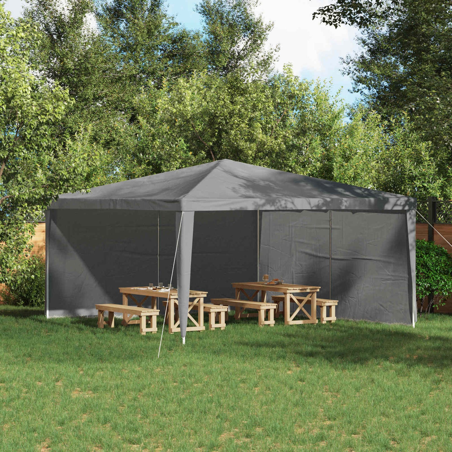 Parete per tenda da festa 2 pcs Grigio chiaro 400 x 195 cm | homemem39
