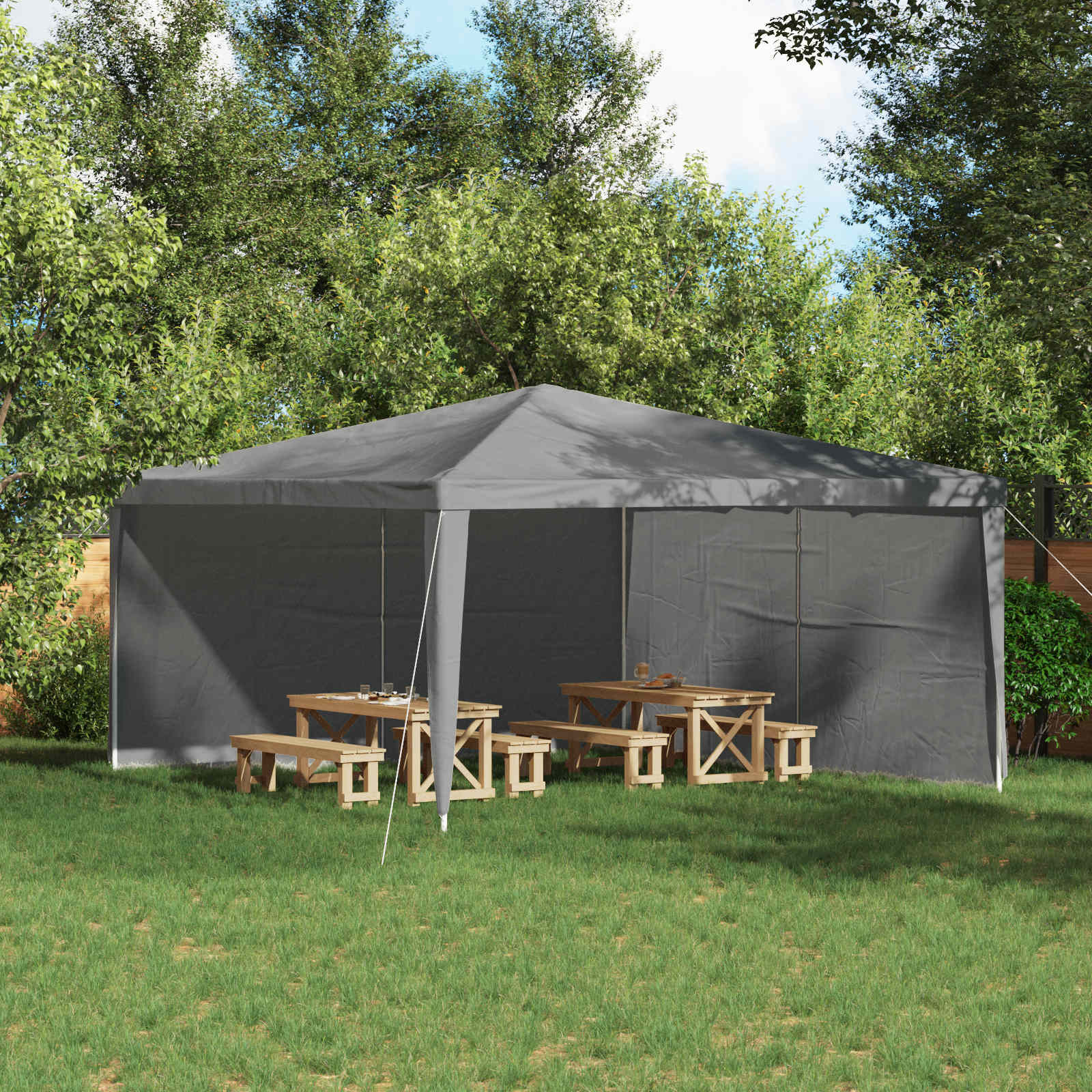 Parete per tenda da festa 2 pcs Grigio chiaro 400 x 195 cm | homemem39