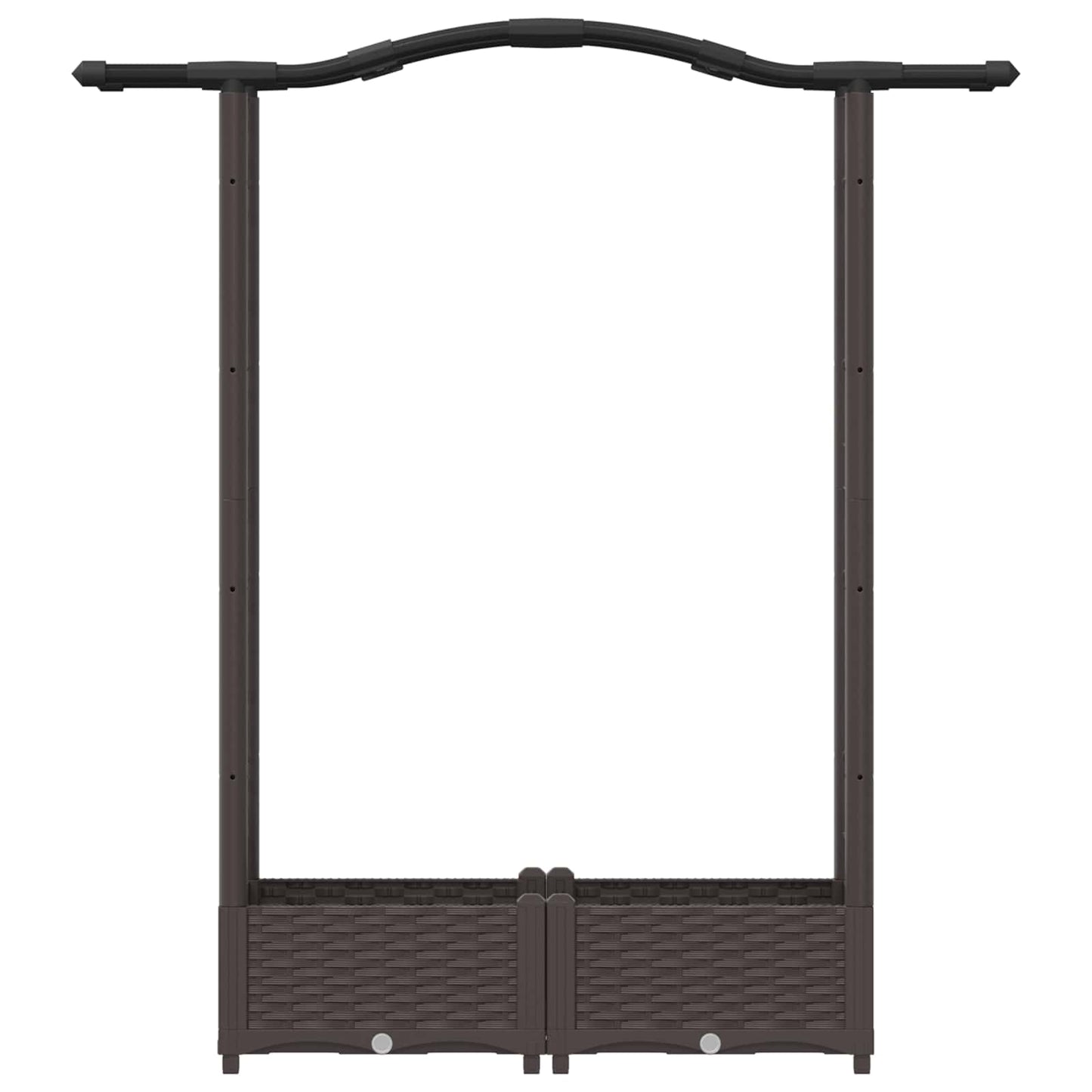 Letto Rialzato con Griglia e Tetto Marrone 124 x 40 x 125 cm PP | homemem39