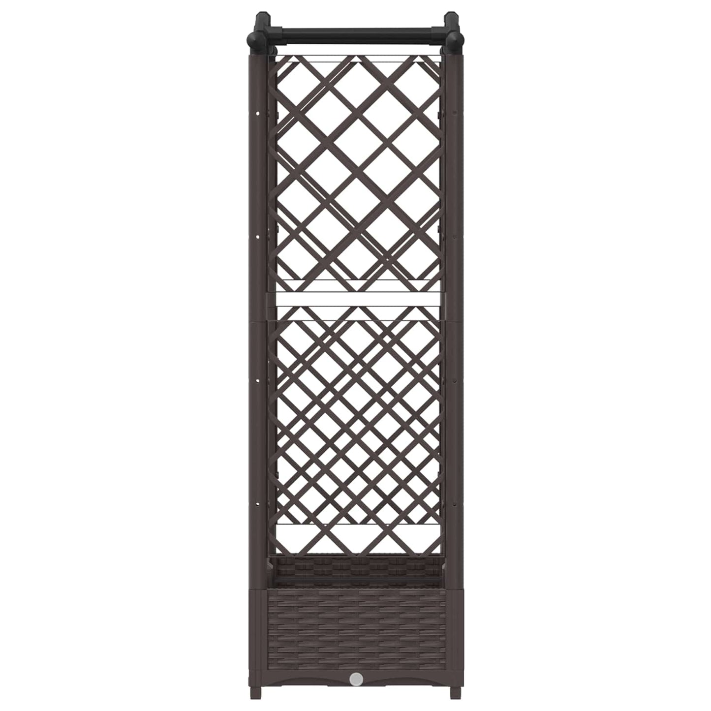 Letto Rialzato con Griglia e Tetto Marrone 124 x 40 x 125 cm PP | homemem39