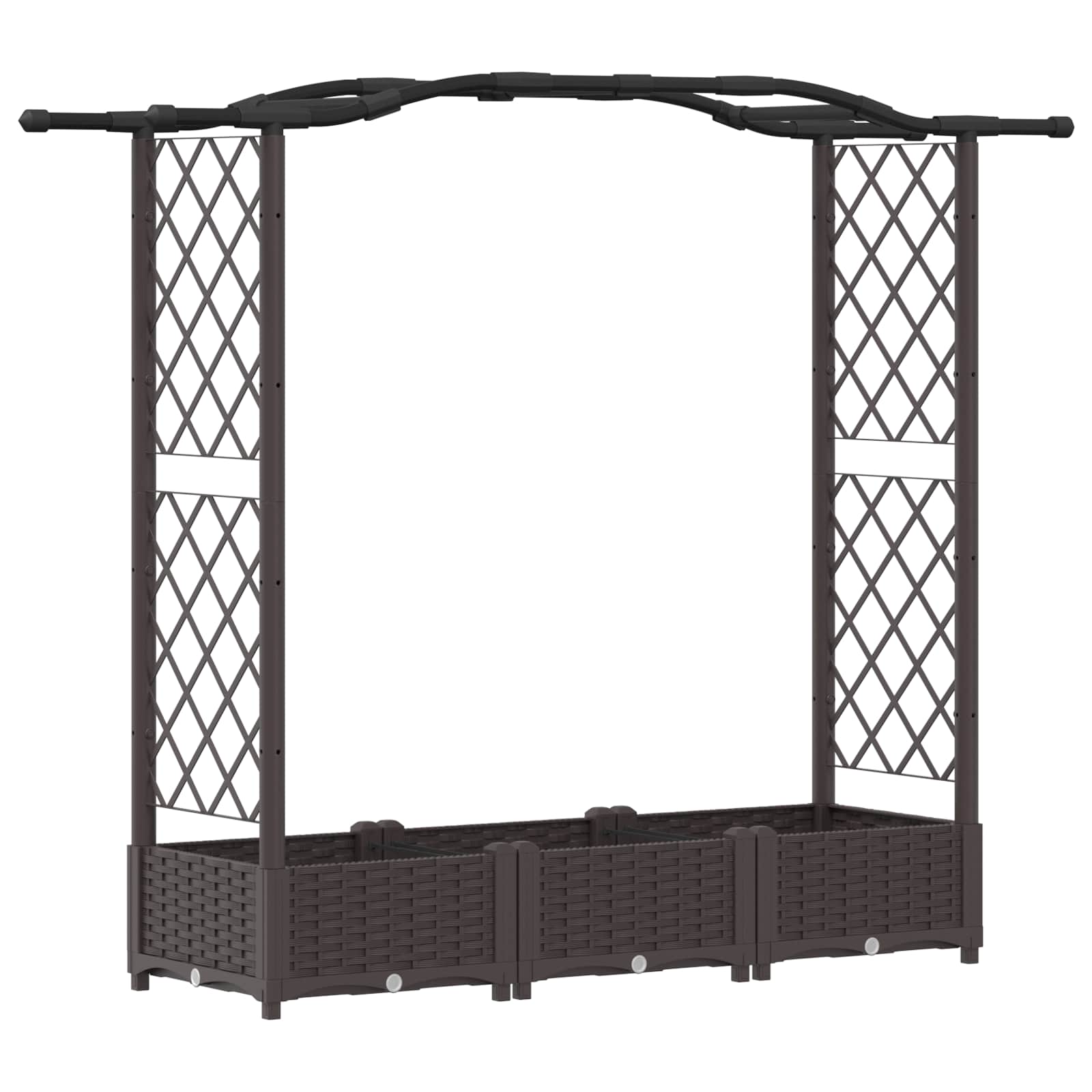 Letto Rialzato con Griglia e Tetto Marrone 169 x 40 x 125 cm PP | homemem39