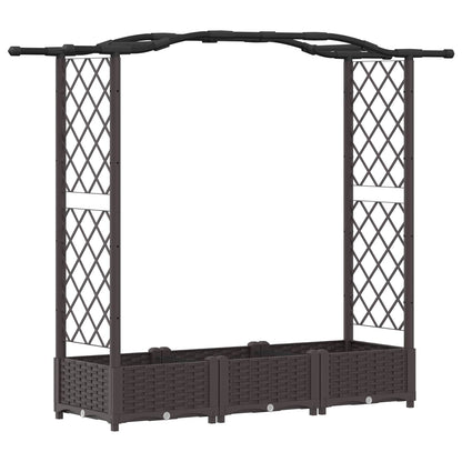 Letto Rialzato con Griglia e Tetto Marrone 169 x 40 x 125 cm PP | homemem39
