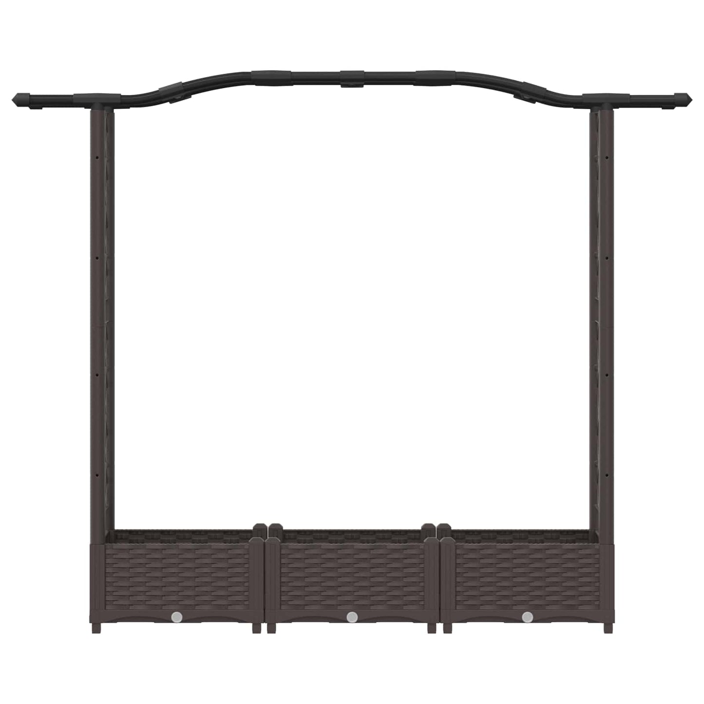 Letto Rialzato con Griglia e Tetto Marrone 169 x 40 x 125 cm PP | homemem39