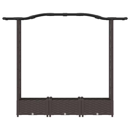 Letto Rialzato con Griglia e Tetto Marrone 169 x 40 x 125 cm PP | homemem39