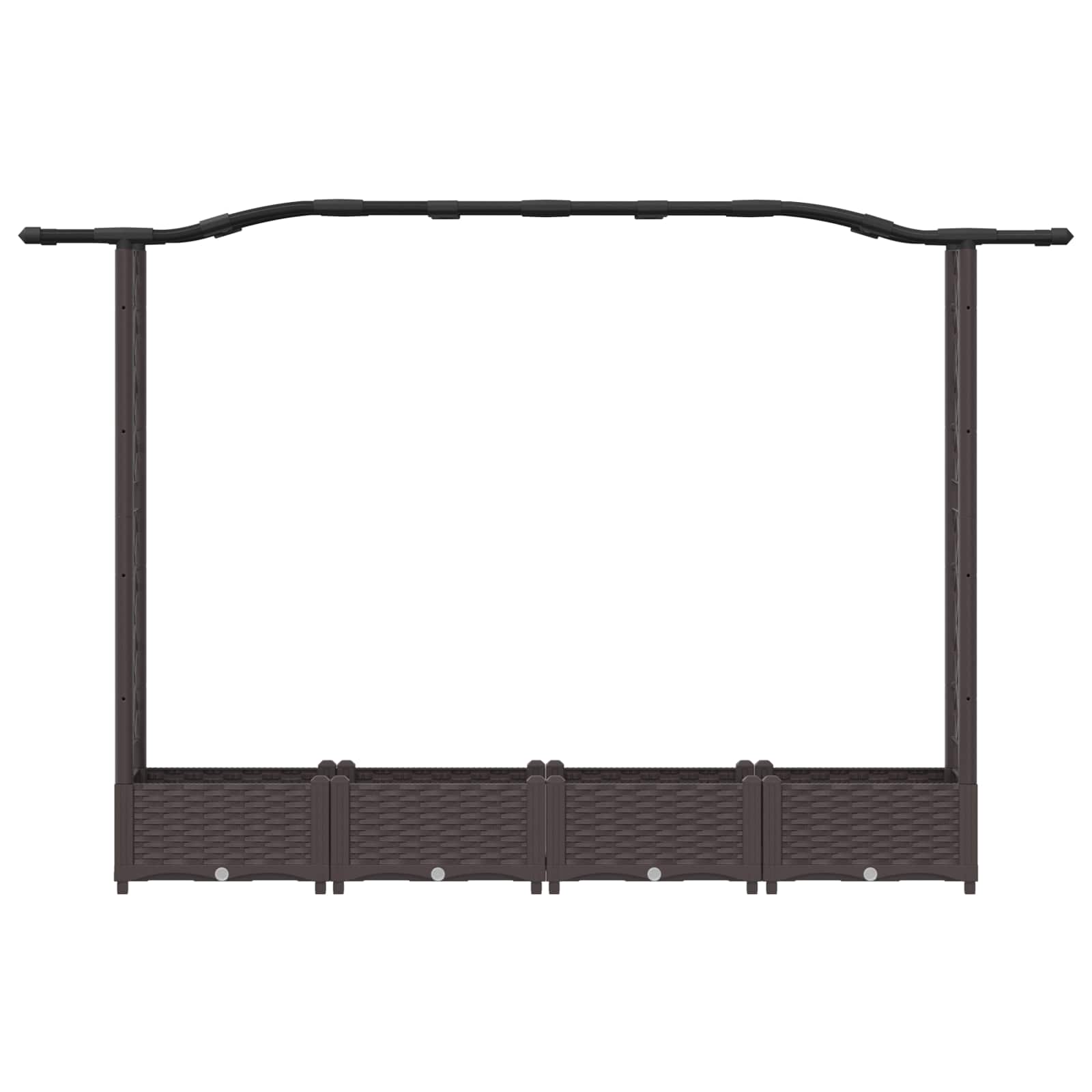 Letto Rialzato con Griglia e Tetto Marrone 207 x 40 x 126 cm PP | homemem39