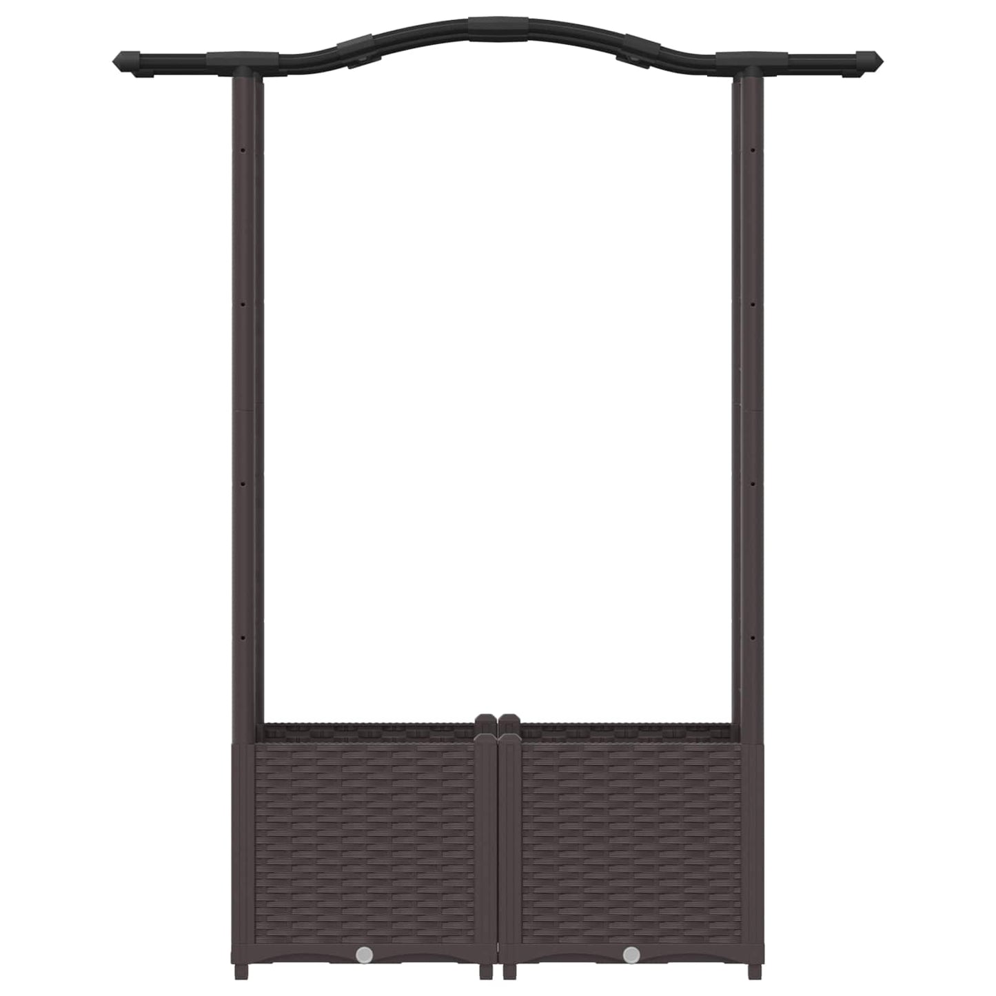 Letto Rialzato con Griglia e Tetto Marrone 125 x 40 x 138 cm PP | homemem39