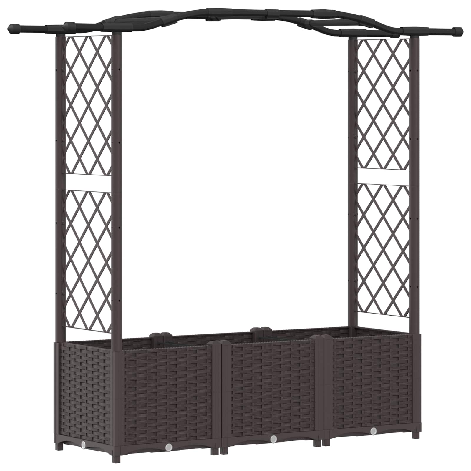 Letto Rialzato con Griglia e Tetto Marrone 164 x 40 x 142 cm PP | homemem39