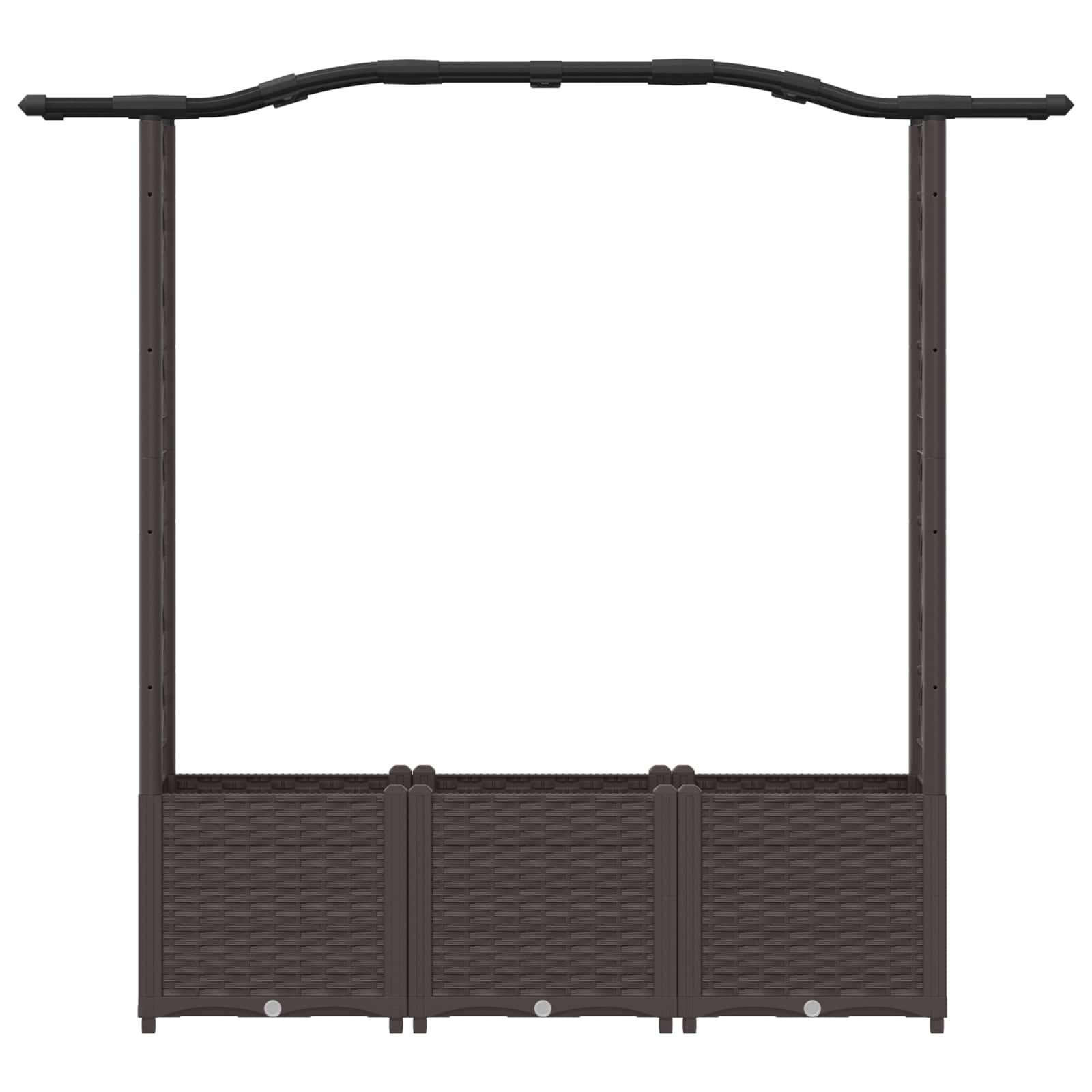 Letto Rialzato con Griglia e Tetto Marrone 164 x 40 x 142 cm PP | homemem39