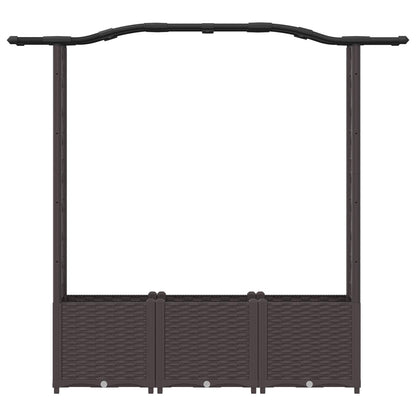 Letto Rialzato con Griglia e Tetto Marrone 164 x 40 x 142 cm PP | homemem39
