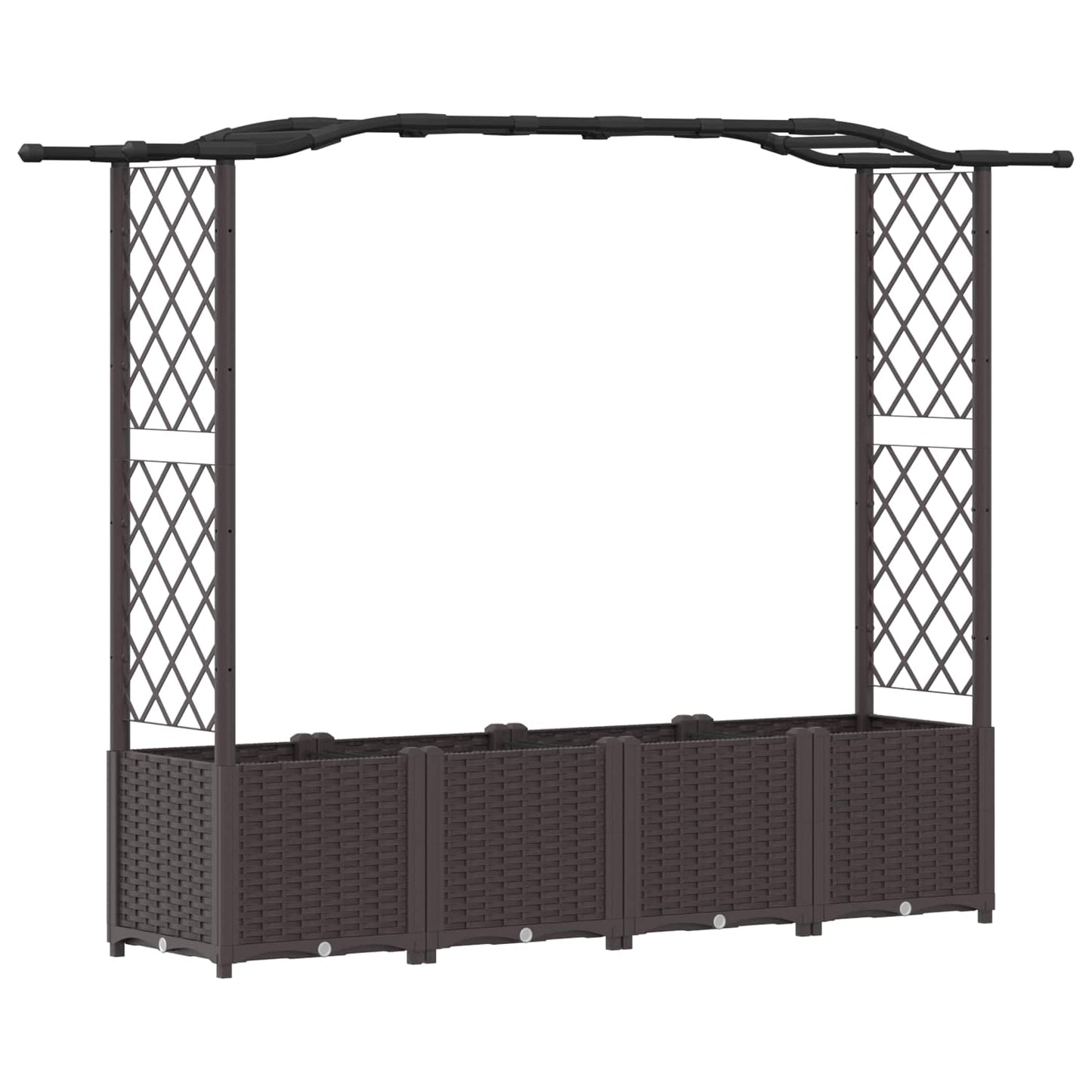 Letto Rialzato con Griglia e Tetto Marrone 204 x 40 x 141 cm PP | homemem39