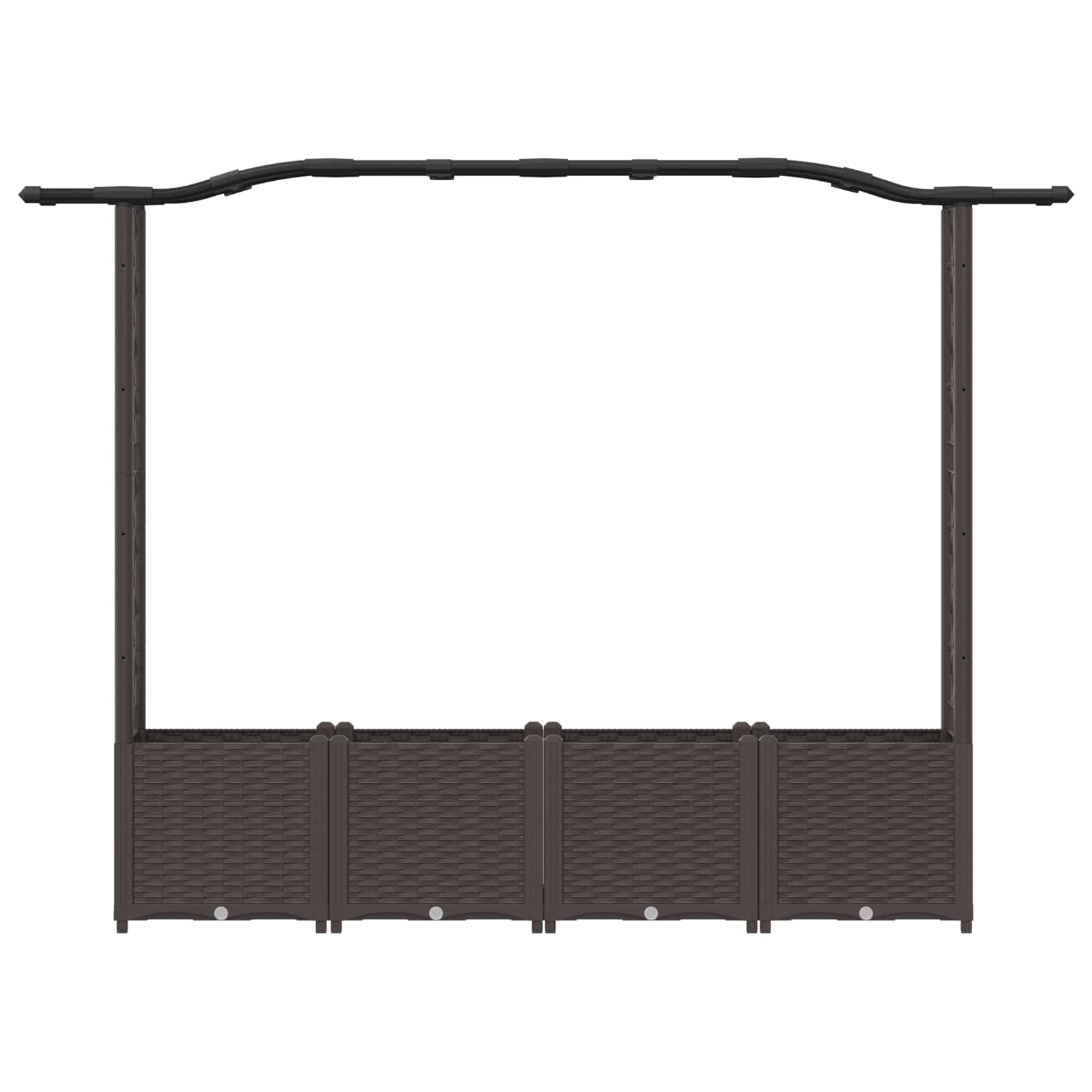 Letto Rialzato con Griglia e Tetto Marrone 204 x 40 x 141 cm PP | homemem39