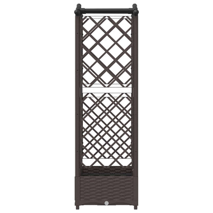 Letto Rialzato con Griglia e Tetto Marrone 124 x 40 x 126 cm PP | homemem39