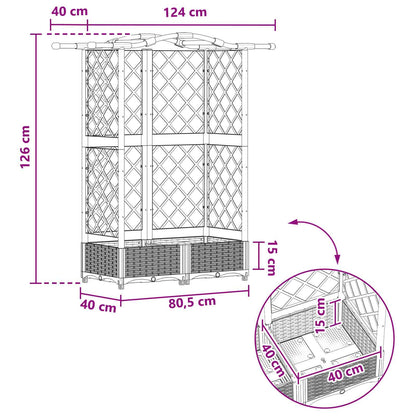 Letto Rialzato con Griglia e Tetto Marrone 124 x 40 x 126 cm PP | homemem39