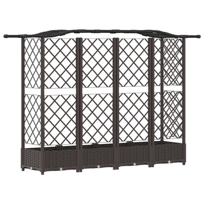 Letto Rialzato con Griglia e Tetto Marrone 203,5 x 40 x 125 cm | homemem39