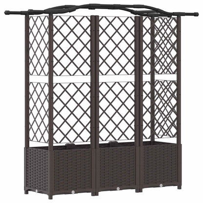 Letto Rialzato con Griglia e Tetto Marrone 163 x 40 x 141 cm PP | homemem39