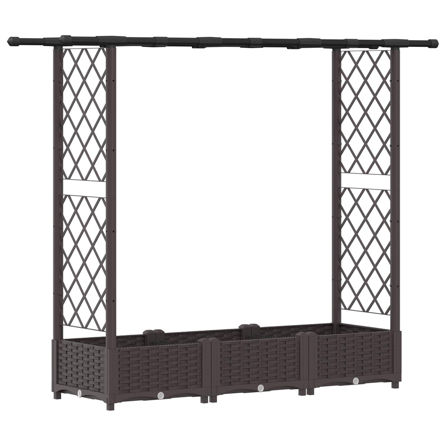 Letto Rialzato con Griglia e Tetto Marrone 164 x 40 x 123 cm PP | homemem39