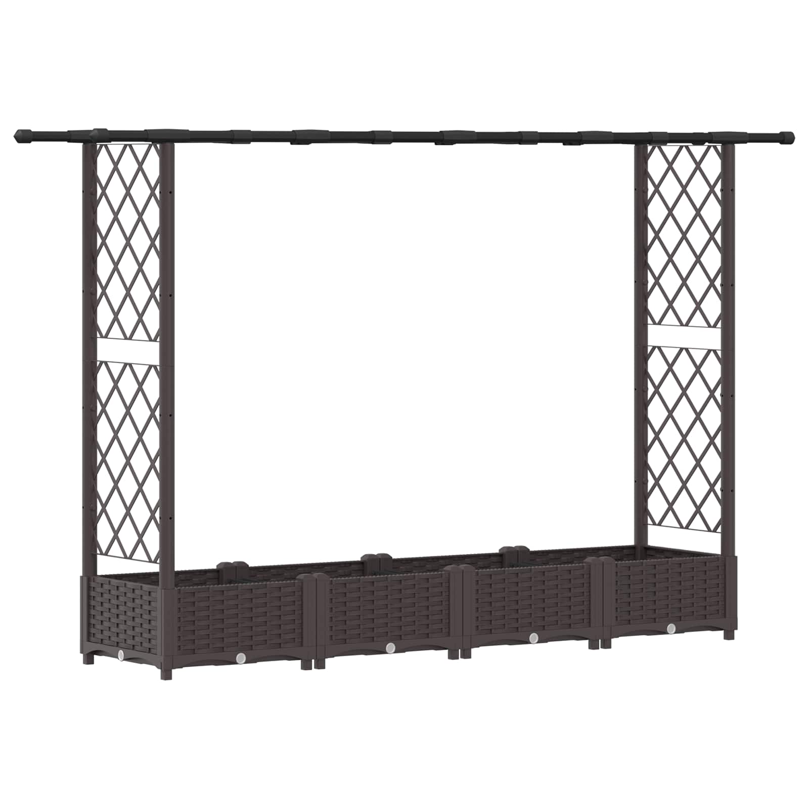 Letto Rialzato con Griglia e Tetto Marrone 203 x 40 x 123 cm PP | homemem39