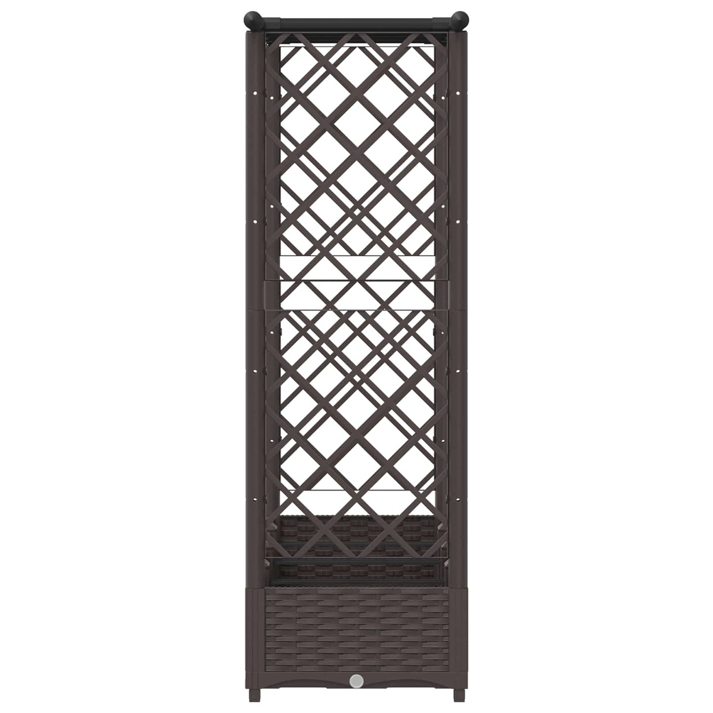 Letto Rialzato con Griglia e Tetto Marrone 203 x 40 x 123 cm PP | homemem39