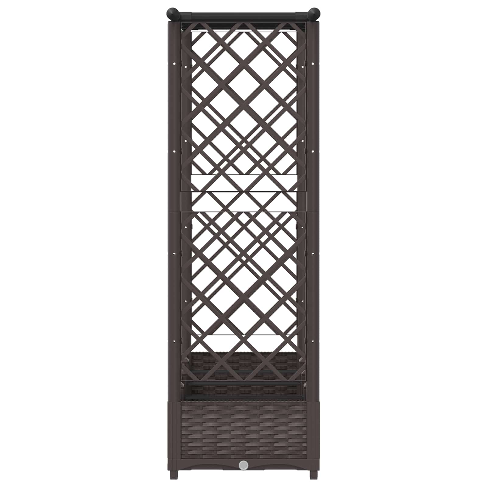 Letto Rialzato con Griglia e Tetto Marrone 203 x 40 x 123 cm PP | homemem39