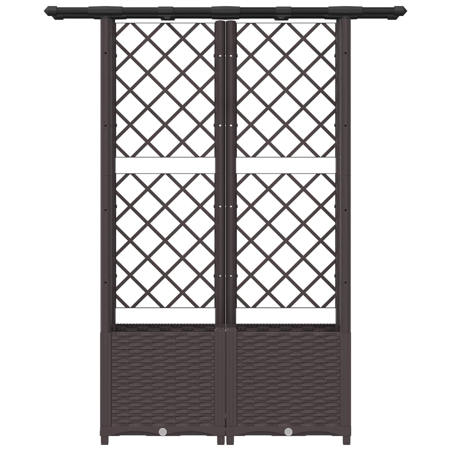 Letto Rialzato con Griglia e Tetto Marrone 124,5 x 40 x 138 cm | homemem39
