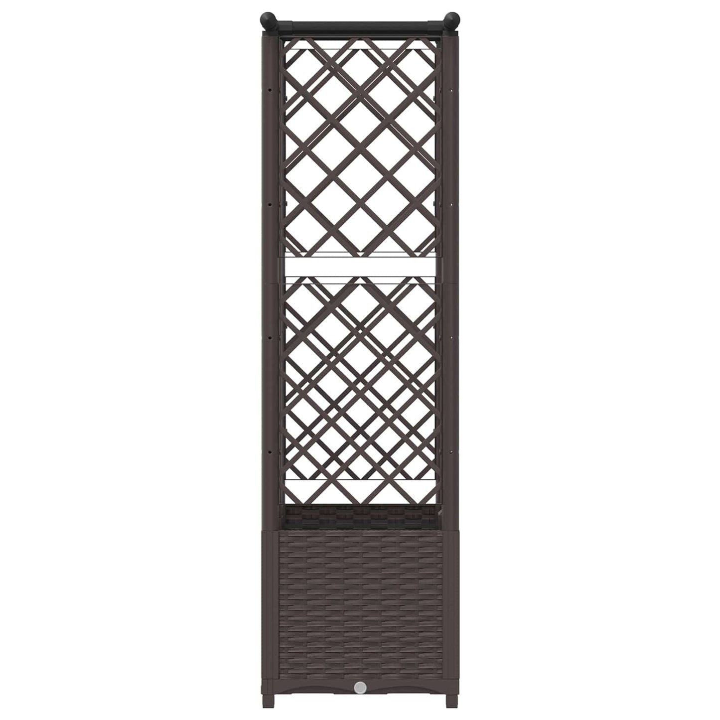 Letto Rialzato con Griglia e Tetto Marrone 124,5 x 40 x 138 cm | homemem39
