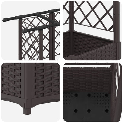 Letto Rialzato con Griglia e Tetto Marrone 162,5 x 40 x 138 cm | homemem39