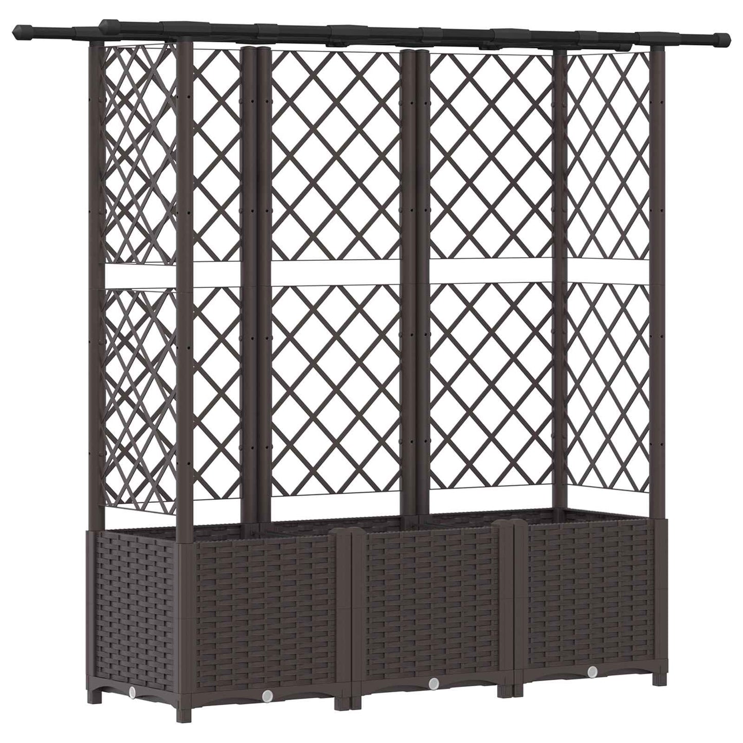 Letto Rialzato con Griglia e Tetto Marrone 162,5 x 40 x 138 cm | homemem39