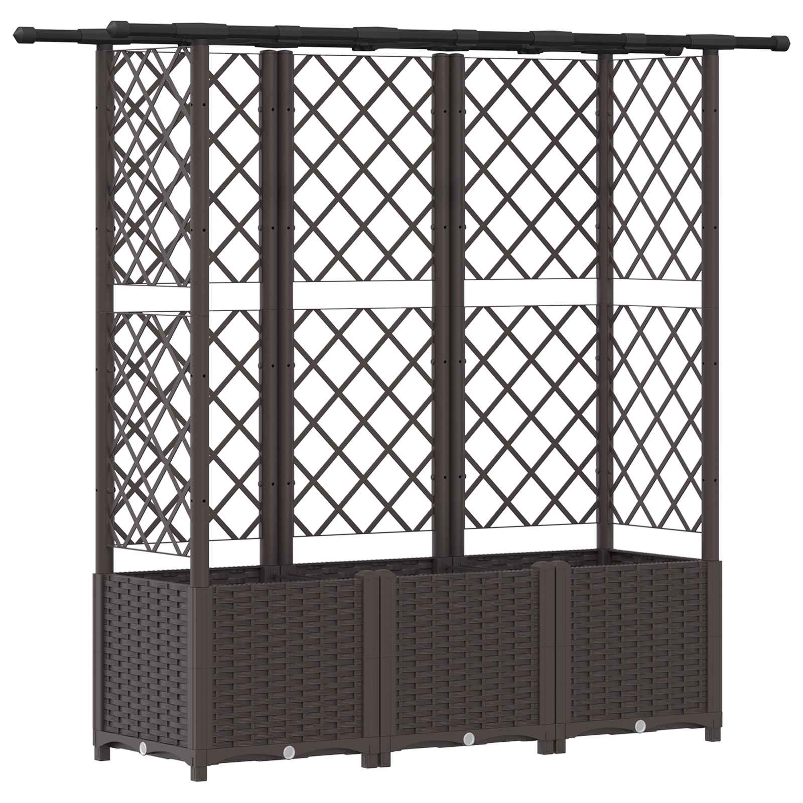 Letto Rialzato con Griglia e Tetto Marrone 162,5 x 40 x 138 cm | homemem39
