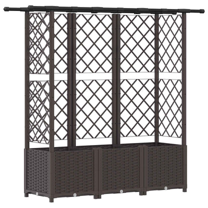 Letto Rialzato con Griglia e Tetto Marrone 162,5 x 40 x 138 cm | homemem39