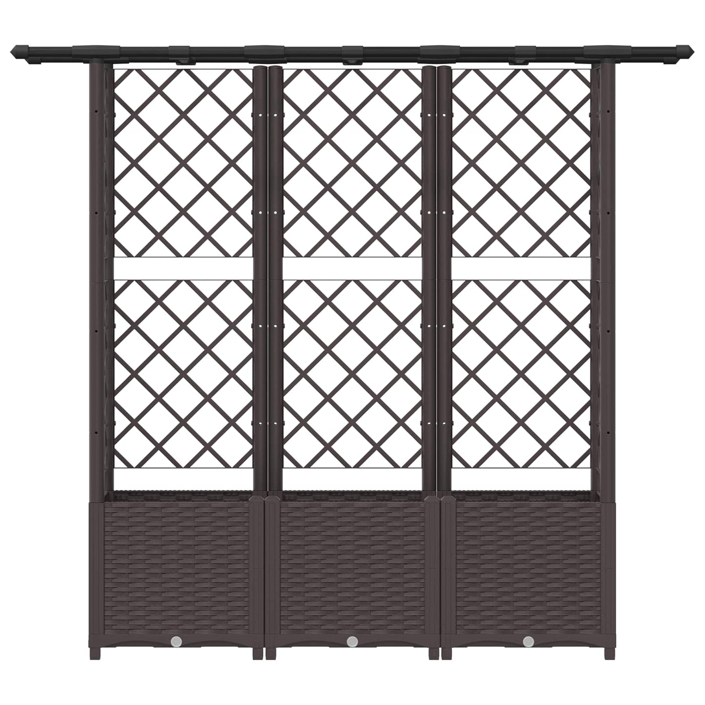 Letto Rialzato con Griglia e Tetto Marrone 162,5 x 40 x 138 cm | homemem39