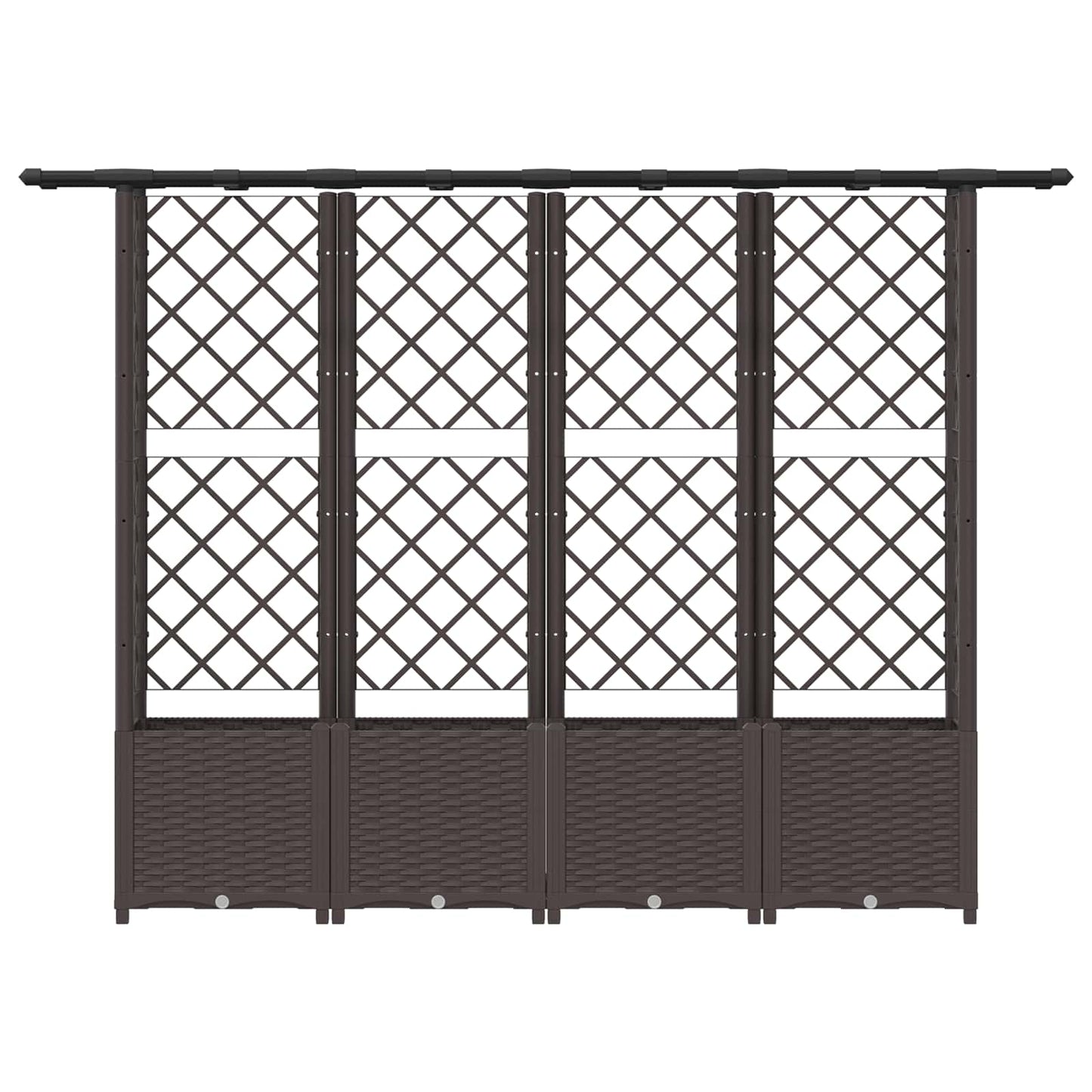 Letto Rialzato con Griglia e Tetto Marrone 203 x 40 x 138 cm PP | homemem39