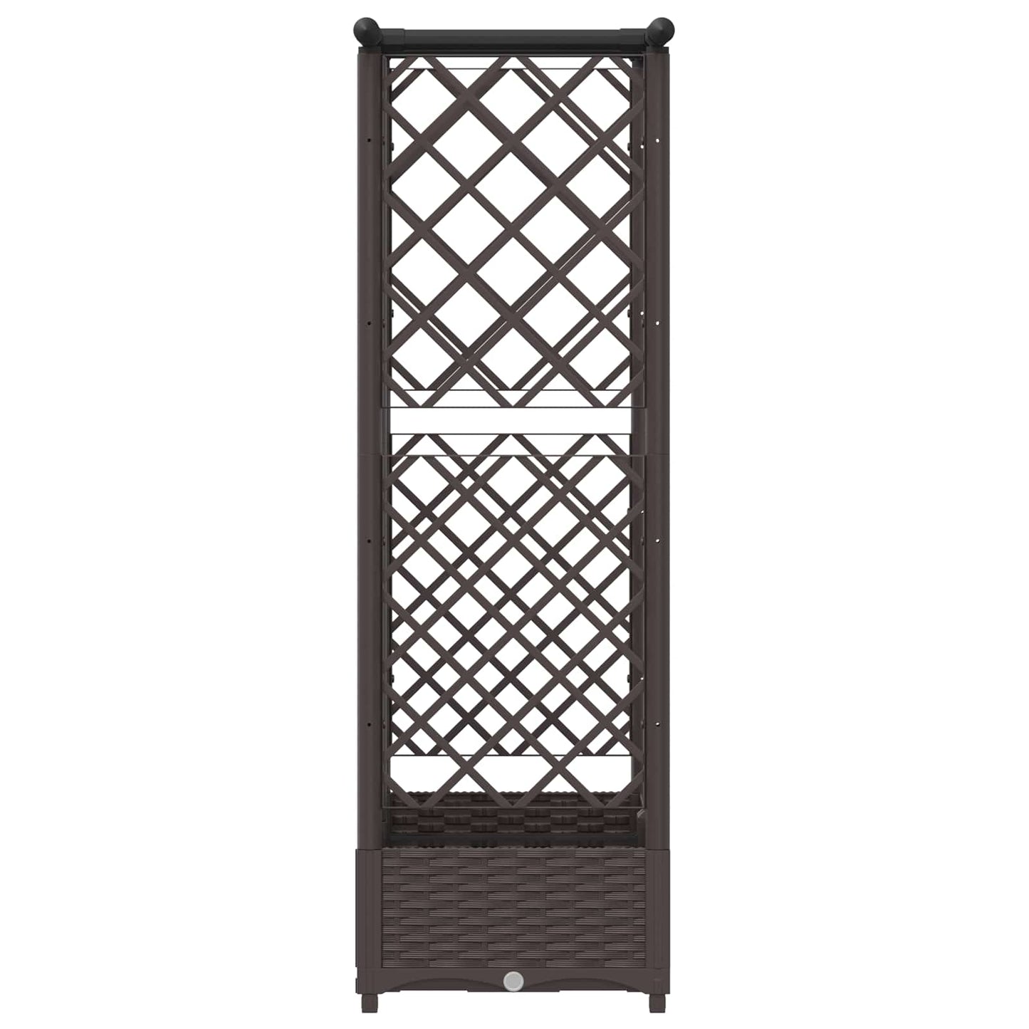 Letto Rialzato con Griglia e Tetto Marrone 124 x 40 x 123 cm PP | homemem39