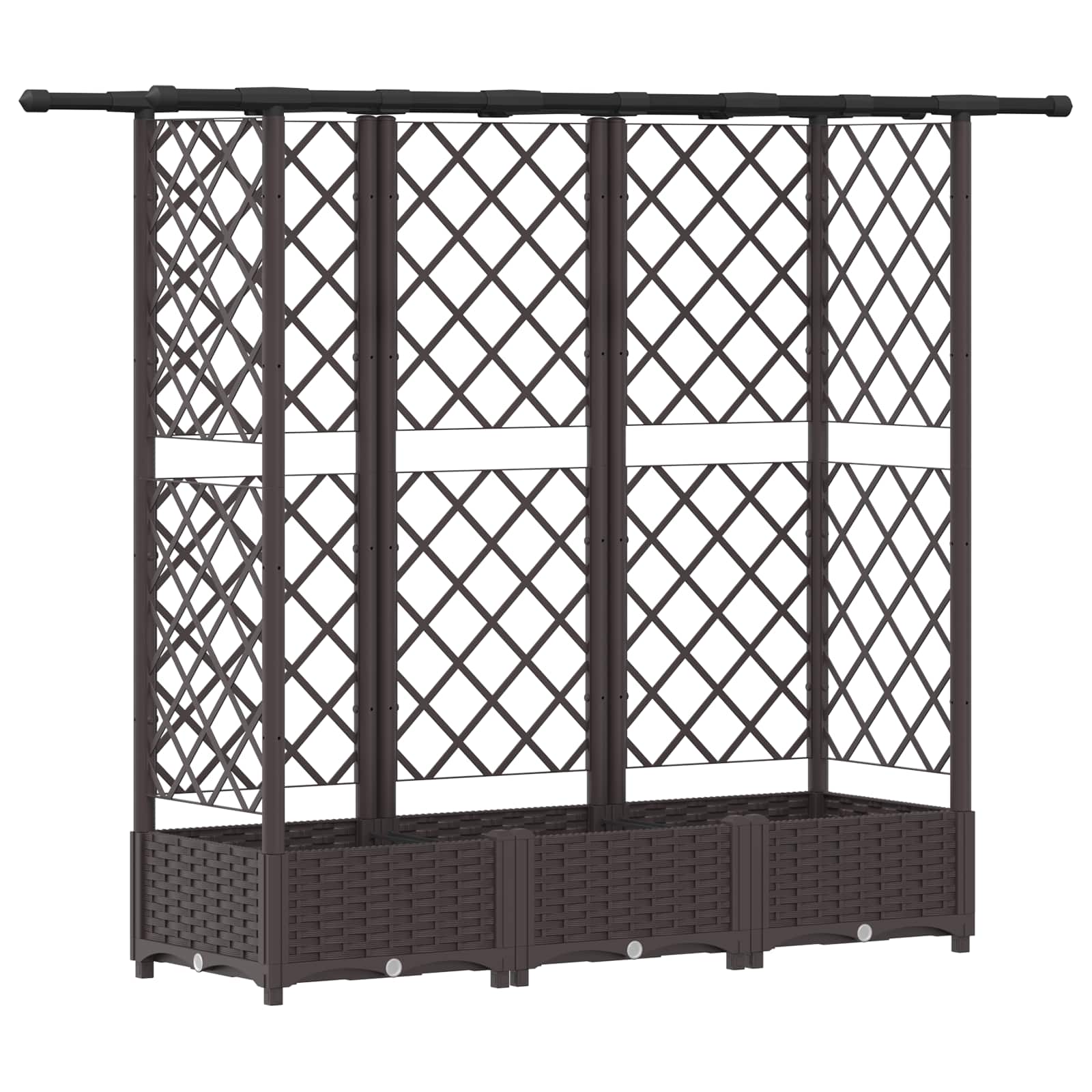 Letto Rialzato con Griglia e Tetto Marrone 164 x 40 x 123 cm PP | homemem39