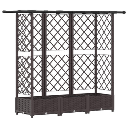 Letto Rialzato con Griglia e Tetto Marrone 164 x 40 x 123 cm PP | homemem39