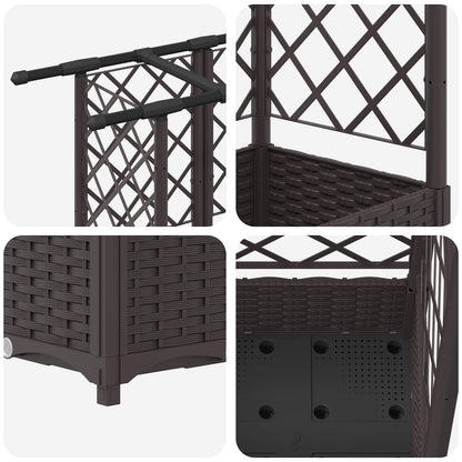 Letto Rialzato con Griglia e Tetto Marrone 202,5 x 40 x 123 cm | homemem39