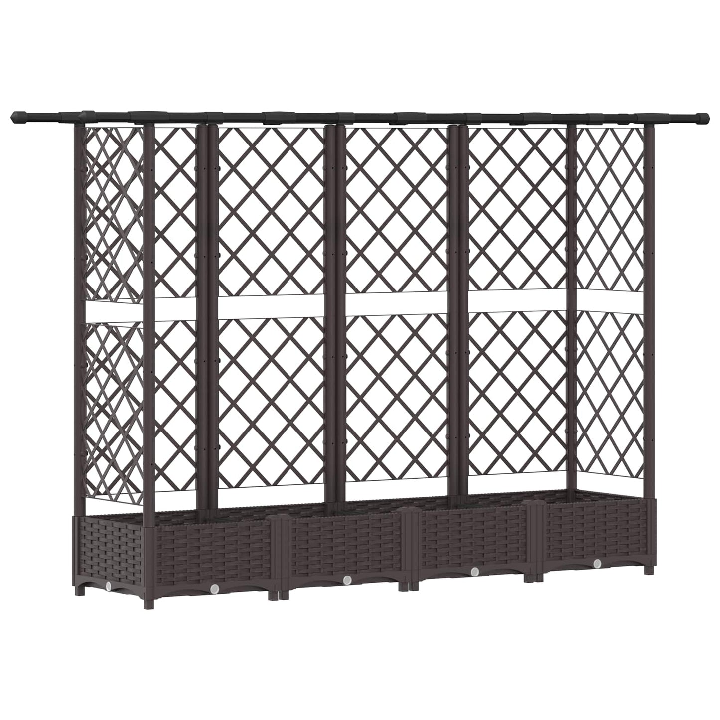 Letto Rialzato con Griglia e Tetto Marrone 202,5 x 40 x 123 cm | homemem39