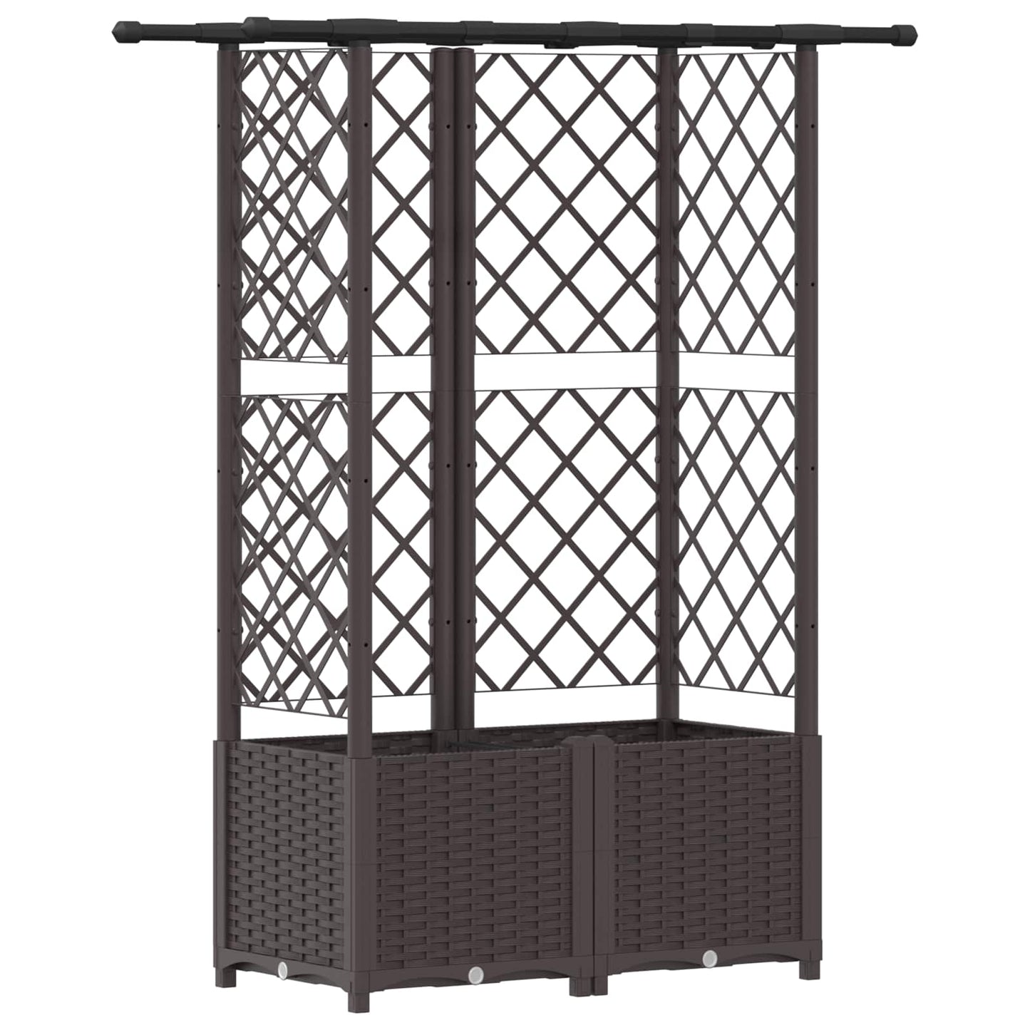 Letto Rialzato con Griglia e Tetto Marrone 124 x 40 x 138 cm PP | homemem39
