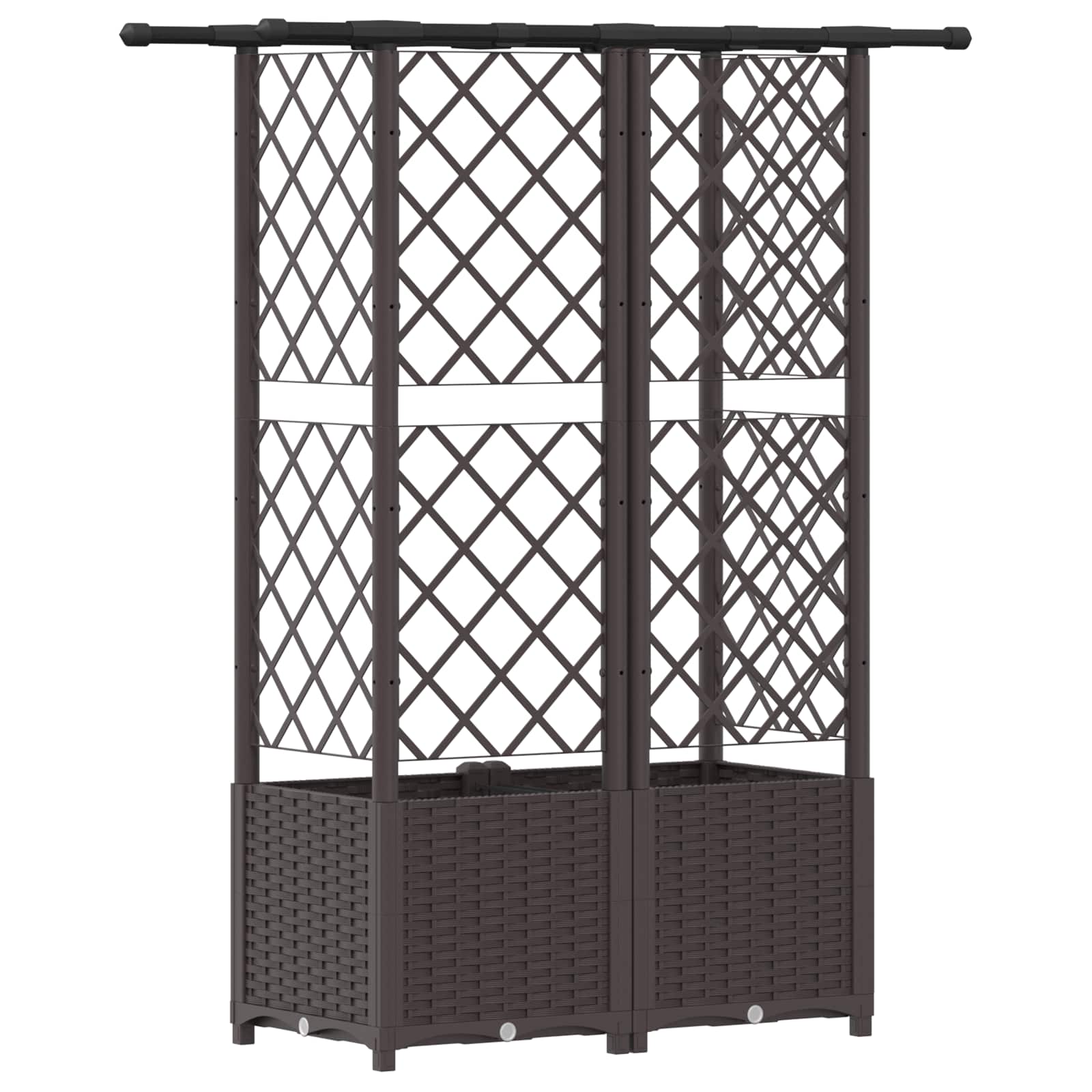 Letto Rialzato con Griglia e Tetto Marrone 124 x 40 x 138 cm PP | homemem39