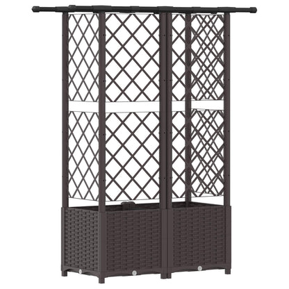 Letto Rialzato con Griglia e Tetto Marrone 124 x 40 x 138 cm PP | homemem39