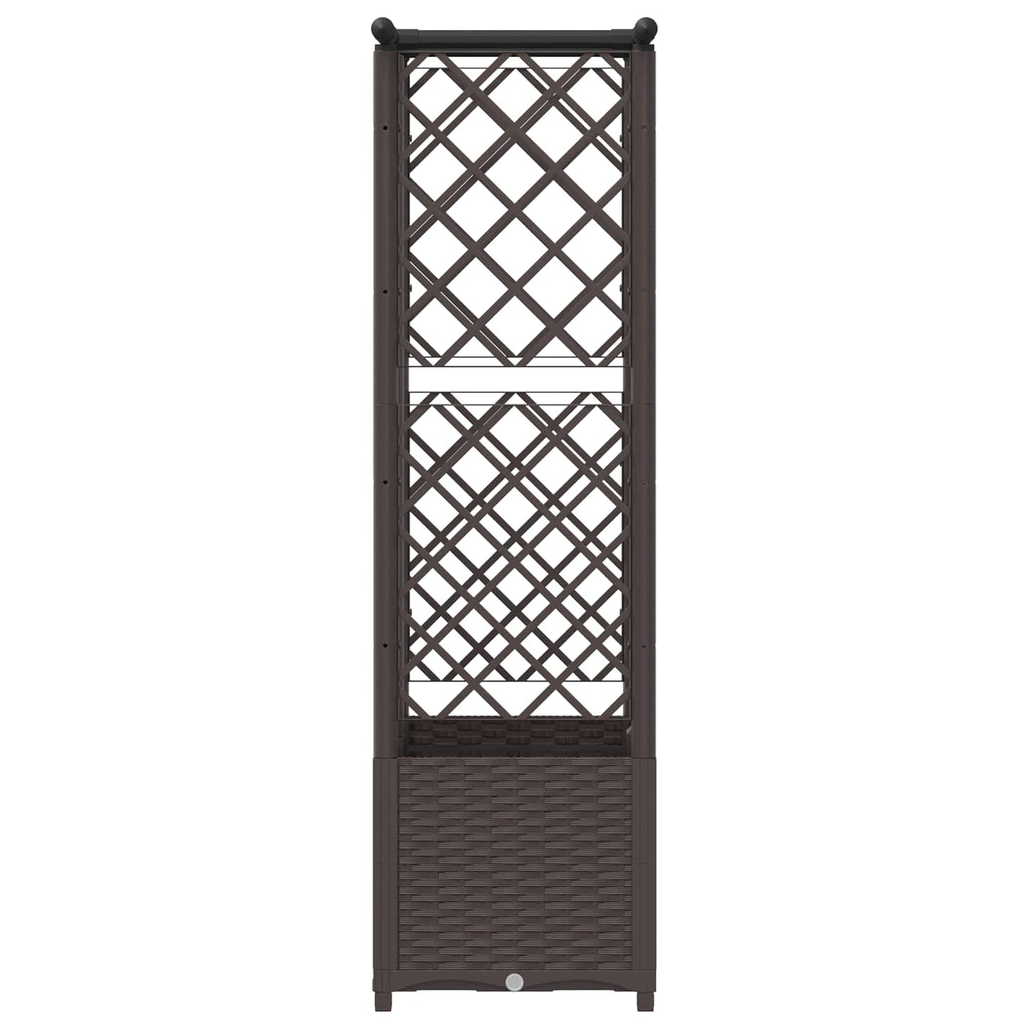 Letto Rialzato con Griglia e Tetto Marrone 124 x 40 x 138 cm PP | homemem39