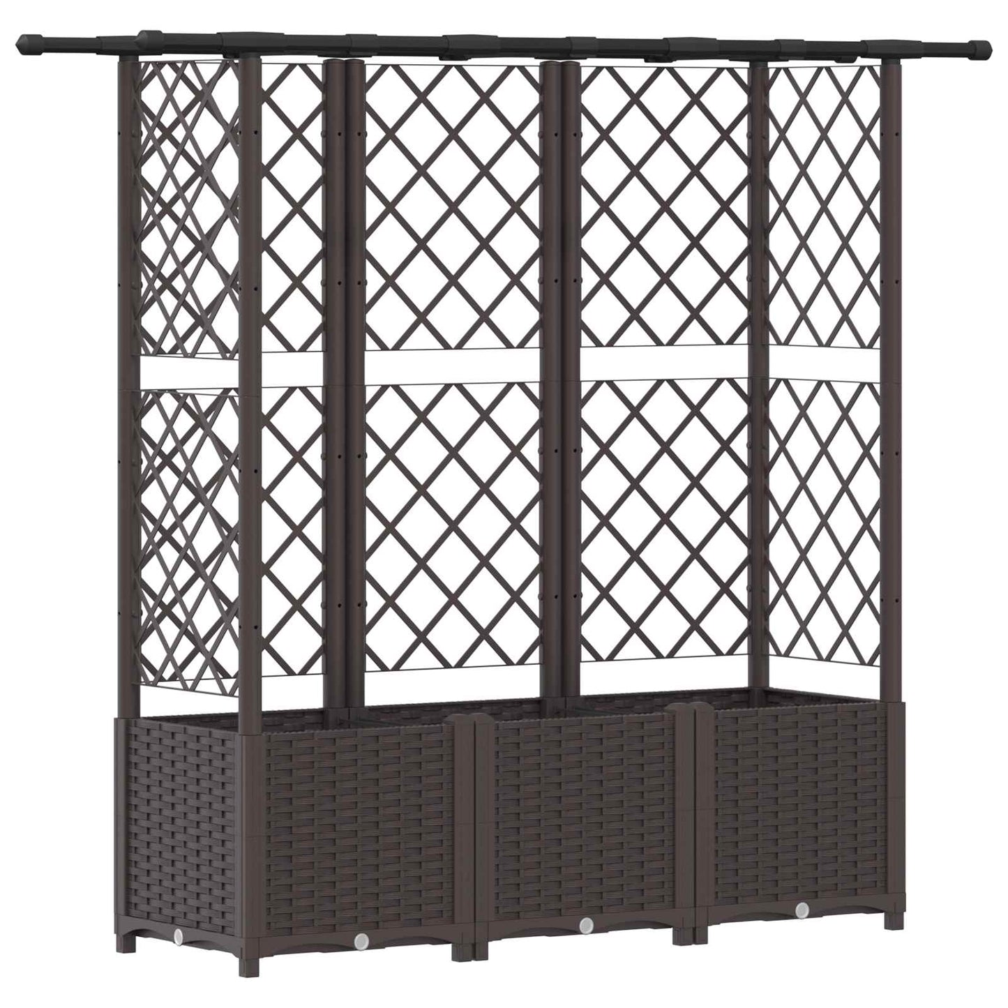 Letto Rialzato con Griglia e Tetto Marrone 163,5 x 40 x 138 cm | homemem39