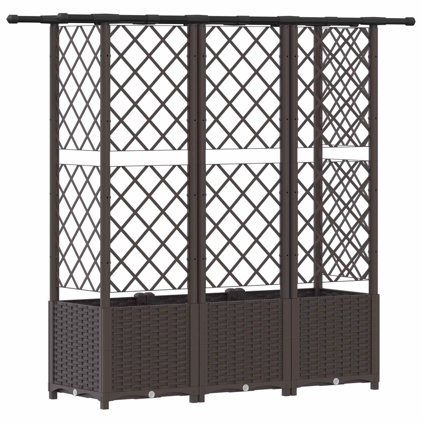 Letto Rialzato con Griglia e Tetto Marrone 163,5 x 40 x 138 cm | homemem39