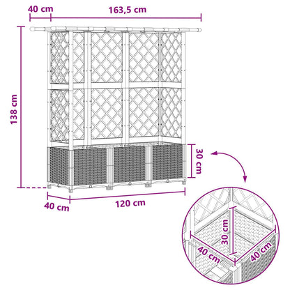Letto Rialzato con Griglia e Tetto Marrone 163,5 x 40 x 138 cm | homemem39