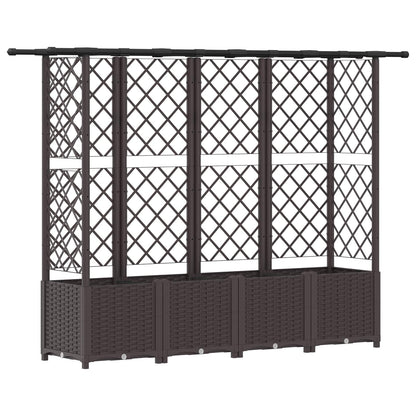 Letto Rialzato con Griglia e Tetto Marrone 202 x 40 x 138 cm PP | homemem39