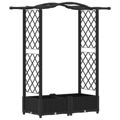 Letto Rialzato con Griglia e Tetto Nero 124 x 40 x 125 cm PP | homemem39