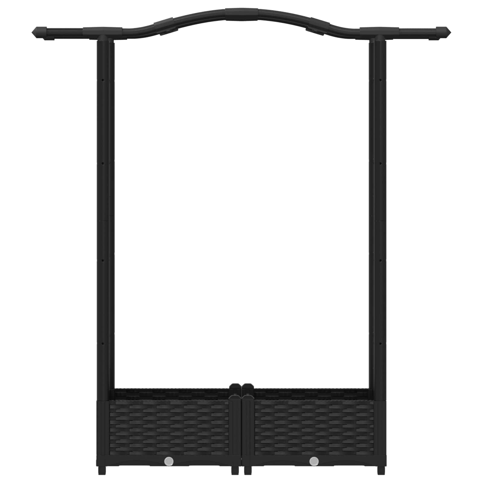 Letto Rialzato con Griglia e Tetto Nero 124 x 40 x 125 cm PP | homemem39
