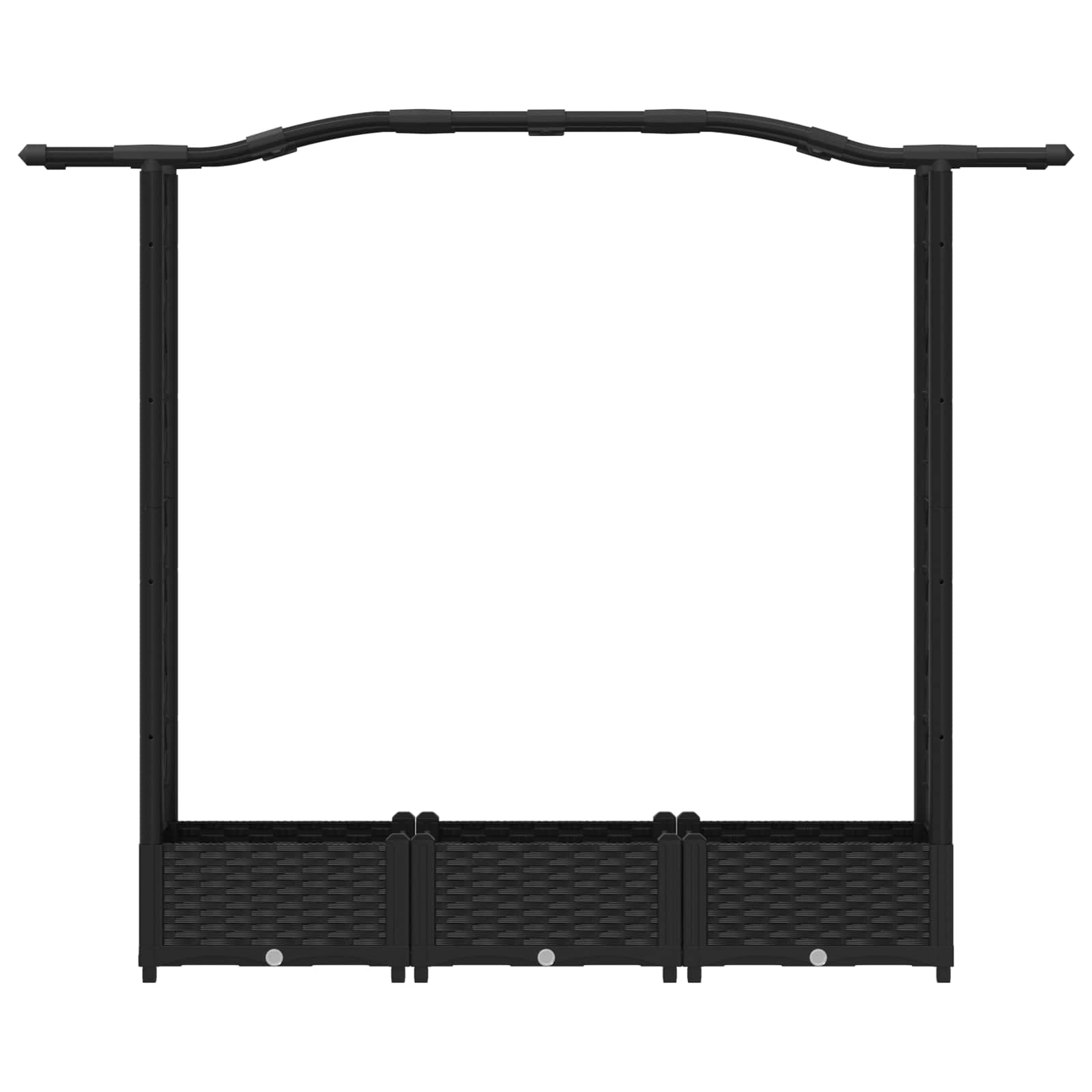 Letto Rialzato con Griglia e Tetto Nero 169 x 40 x 125 cm PP | homemem39