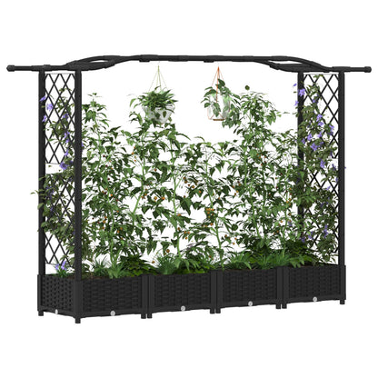 Letto Rialzato con Griglia e Tetto Nero 207 x 40 x 126 cm PP